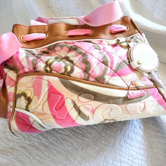 SOLD juicy couture Gorgeous Velour Quilted Logo Vintage Pink Daydreamer 💗 💕 - Picture 2 of 15